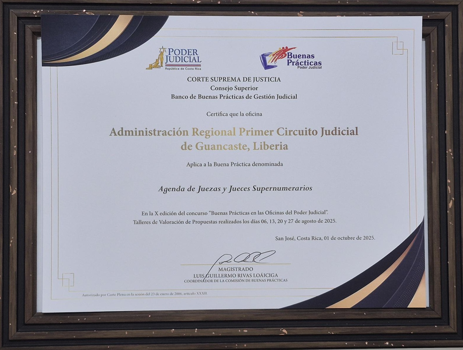 Administración Regional de Liberia: Destaca los exitosos resultados de la buena práctica “Agenda de Juezas y Jueces Supernumerarios”